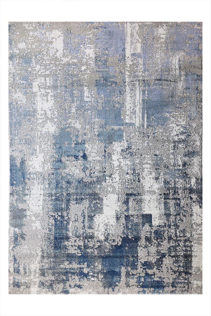 Turkish Modern Festival-1 Rug - 5.2 x 7.5  FT - Gray and Blue  Superior Comfort, Modern Style Accent Rugs