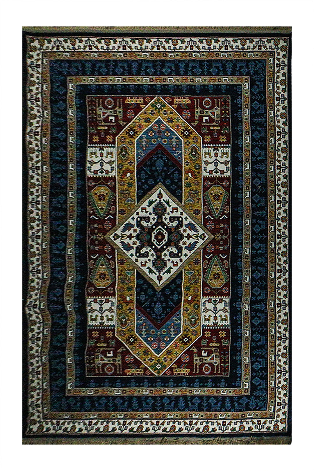 Iranian Rhyton Rugs-Wd Rug - 6.5 x 9.8 FT - Blue - Resilient Construction for Long-Lasting Use