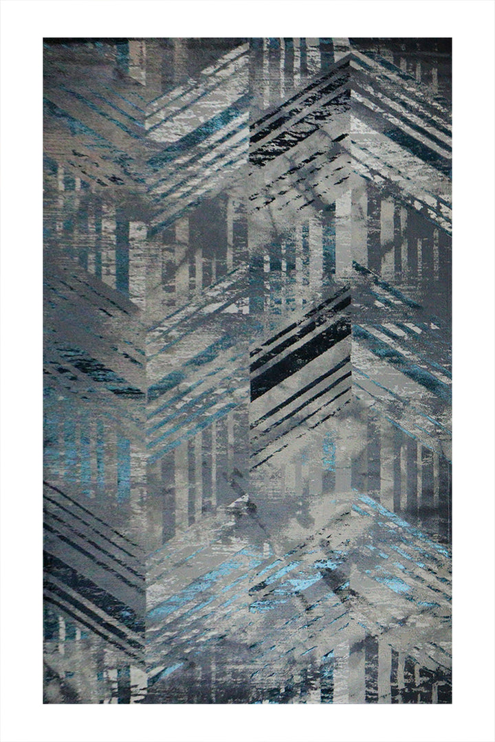 Turkish Modern Festival 1 Rug - 8.0 x 10.9 FT - Gray - Sleek and Minimalist for Chic Interiors