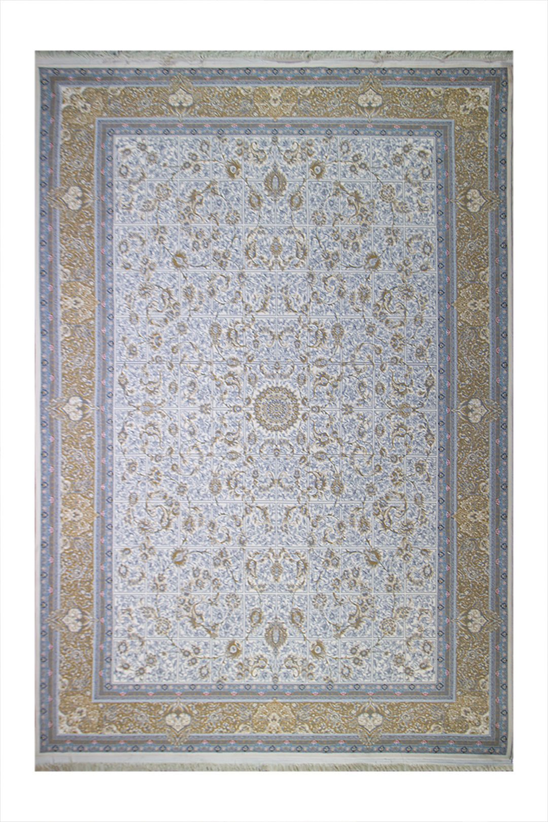 Iranian Hedyeh Collection 1000 Rug - 6.5 x 9.8 FT -  Beige - Resilient Construction for Long-Lasting Use