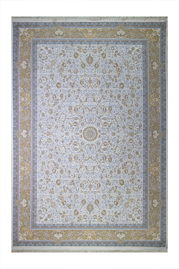 Iranian Hedyeh Collection 1000 Rug - 6.5 x 9.8 FT -  Beige - Resilient Construction for Long-Lasting Use