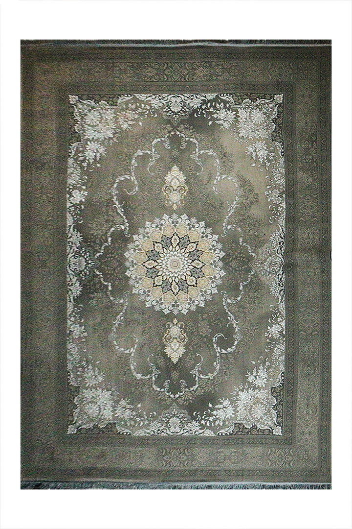 Iranian Premium Quality Farsh E Firozeh Rug - 8.2 x 11.5 FT - Gray - Resilient Construction for Long-Lasting Use