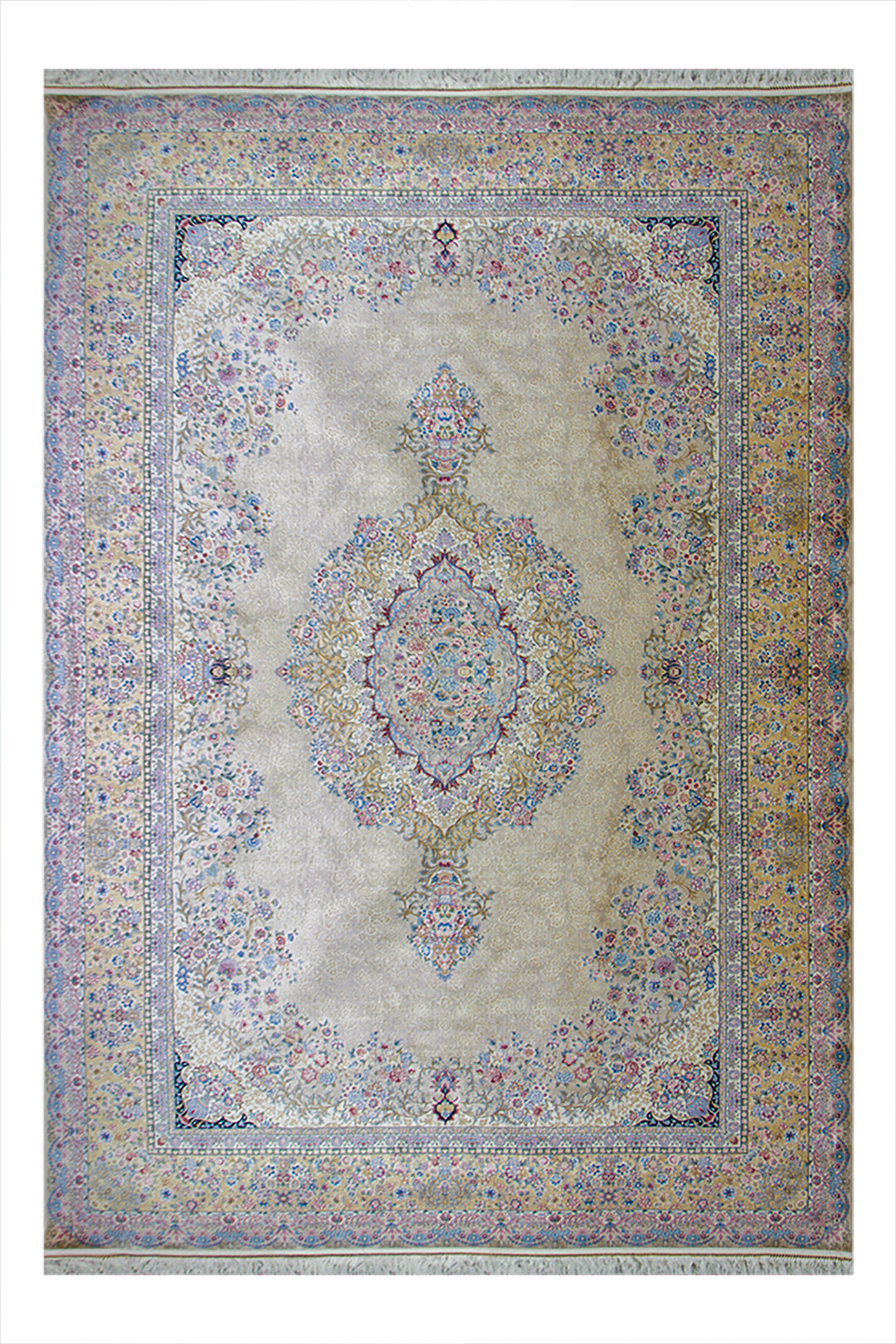 Turkish Premium Slik 1500  Rug - 6.5 x 9.8 FT - Beige - Resilient Construction for Long-Lasting Use