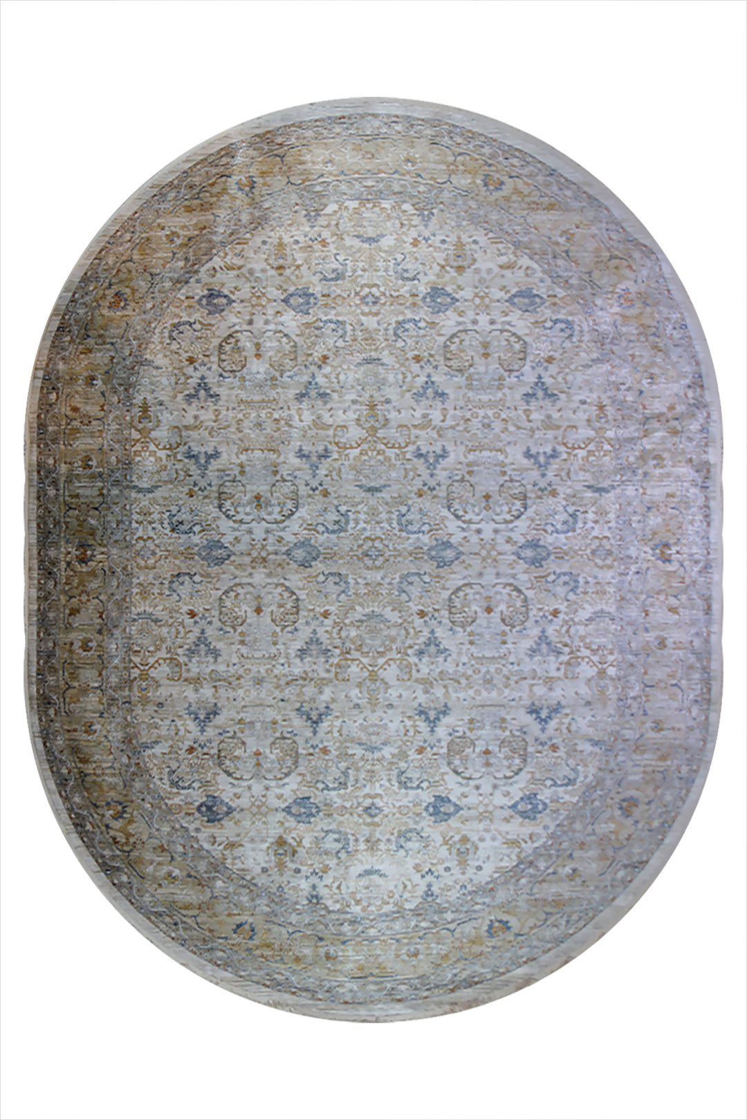 Turkish Modern Festival WD Oval Rug  - 9.1 x 12.4 FT - Beige -  Luxurious Woven Masterpiece 50% Off!