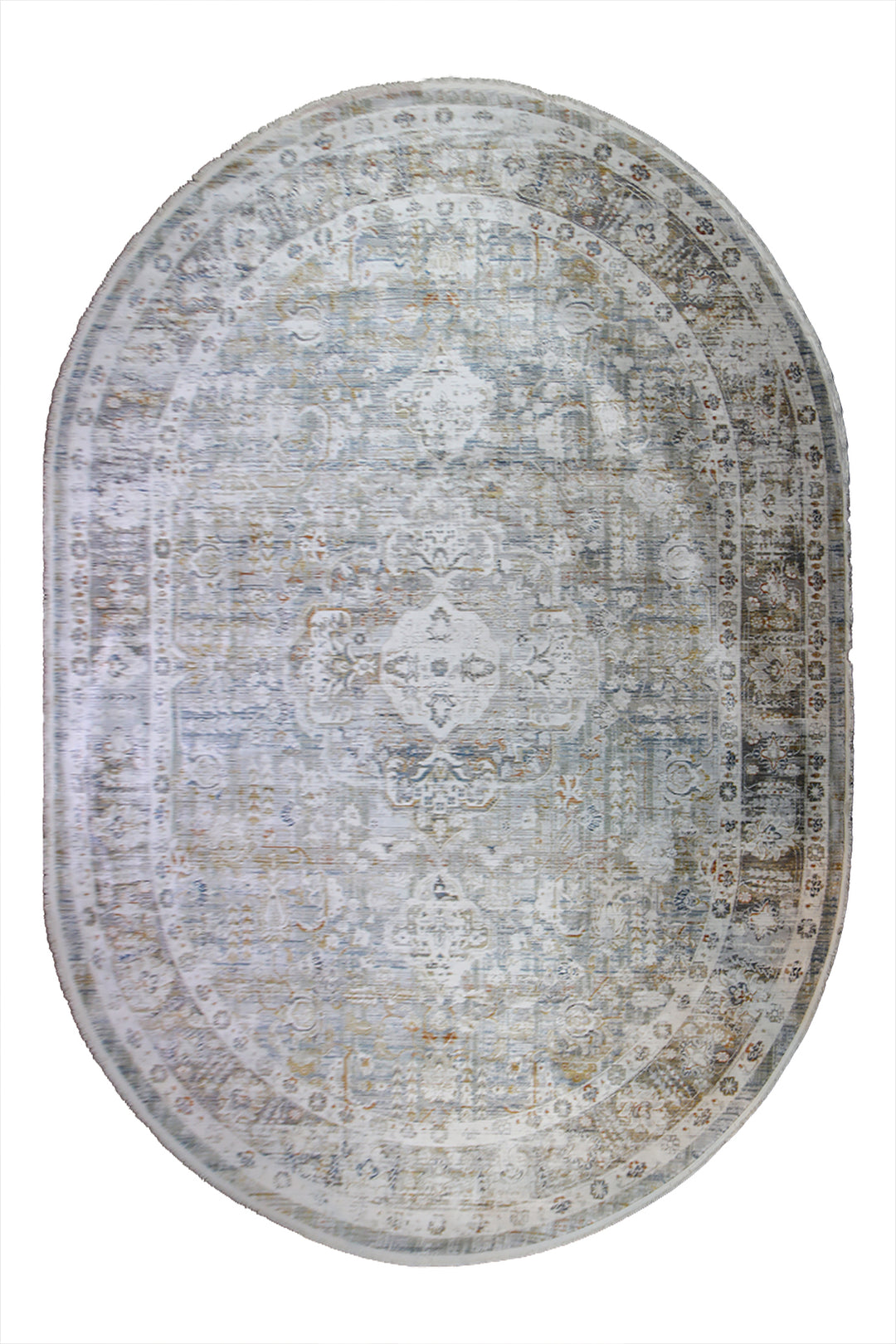 Turkish Modern Festival WD Oval Rug  - 9.1 x 12.4 FT - Cream -  Luxurious Woven Masterpiece 50% Off!