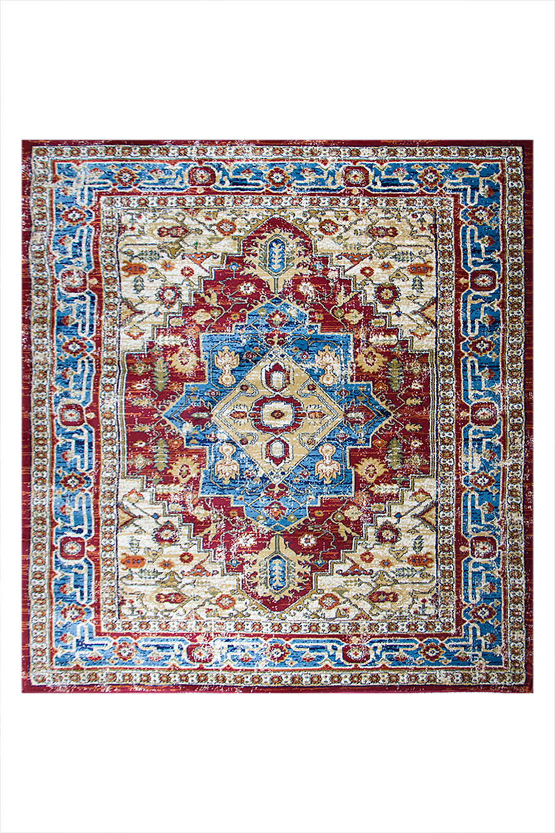 Turkish Modern  Festival WD Rug - Red - 5.3 x 5.3 FT - Superior Comfort, Modern Style Accent Rug