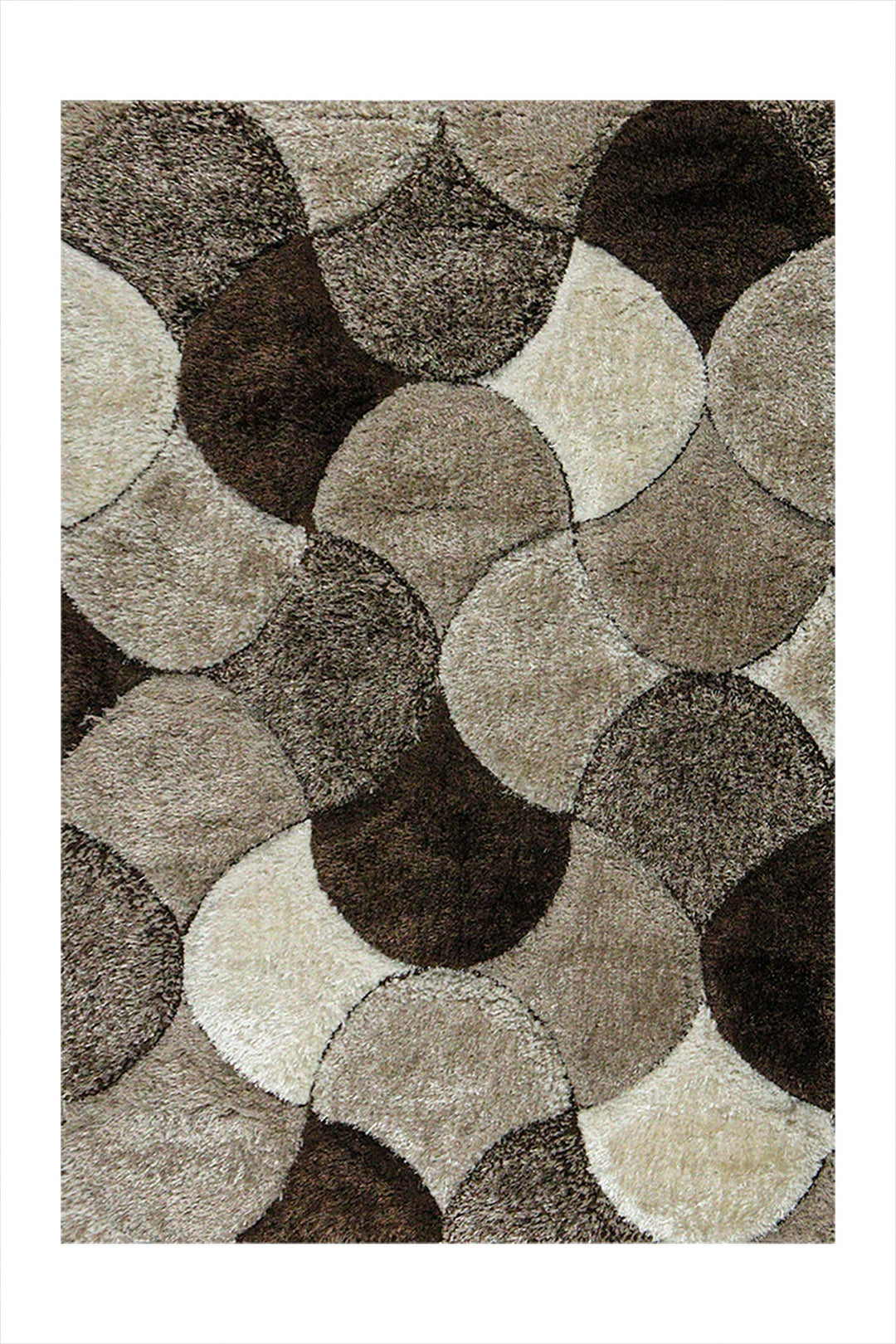 Turkish Shaggy Carlifornia Rug - 3.9 x 5.5 FT - Brown -Fluffy and Durable Floor Rug