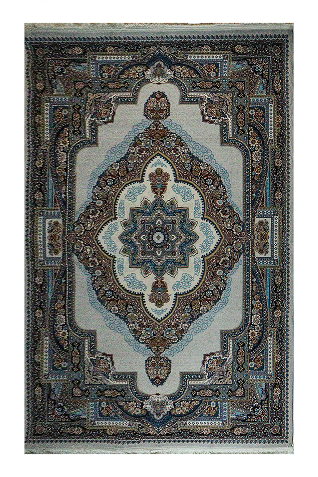 Iranian Premium Quality Al Borz Rug - 6.5 x 9.8 FT - Gray - Resilient Construction for Long-Lasting Use