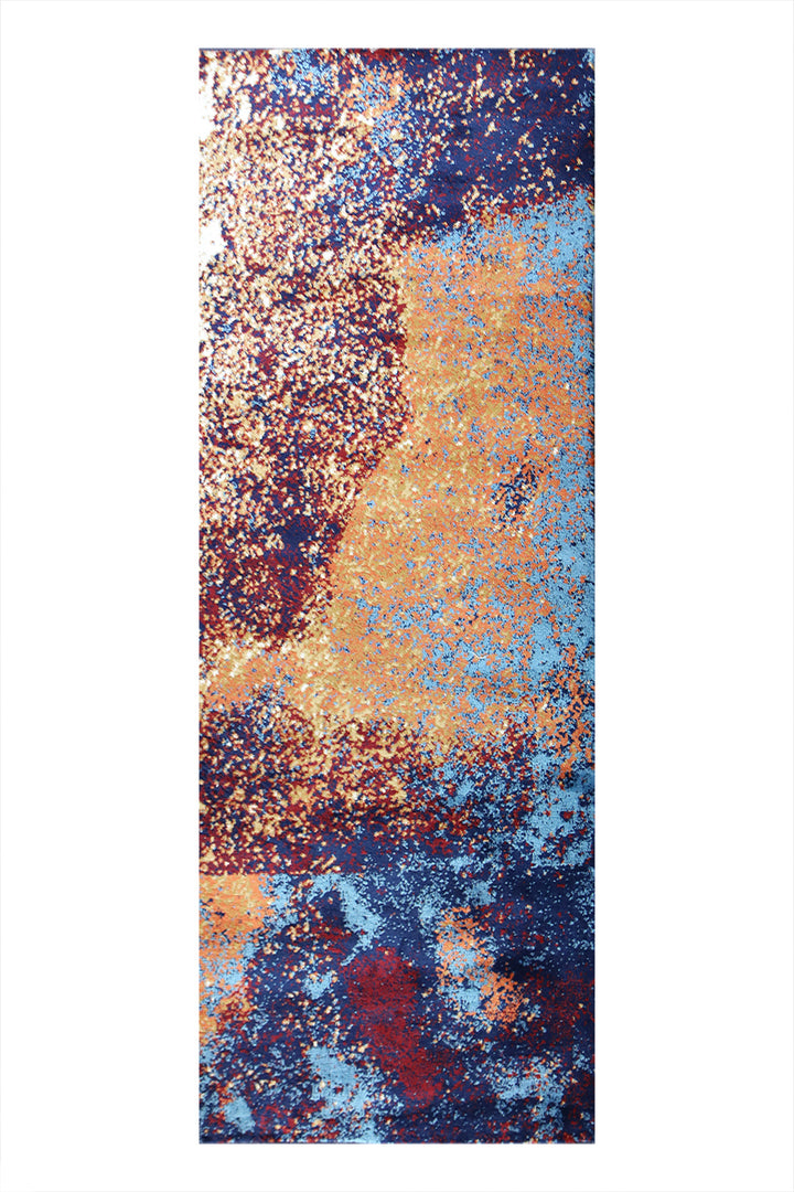 Turkish Modern  Festival Wd Rug  - 2.6 x 6.5 FT - Blue -  Luxurious Woven Masterpiece 50% Off!