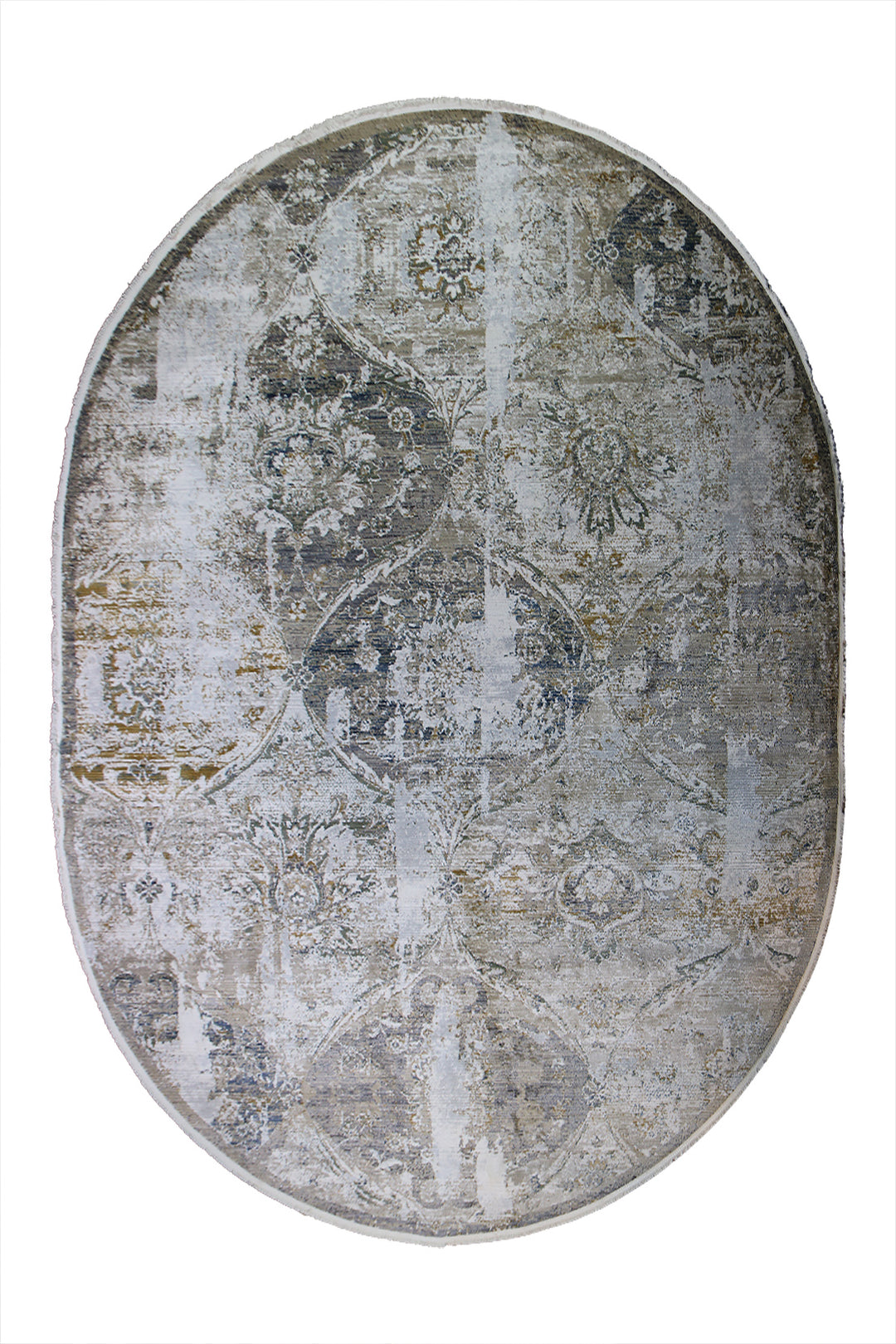 Turkish Modern Festival WD Oval Rug  - 9.1 x 12.4 FT - Cream -  Luxurious Woven Masterpiece 50% Off!