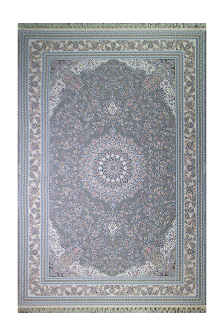 Iranian Premium Quality Authentic 1500 Rug - 6.5 x 9.8 FT -  Gray - Resilient Construction for Long-Lasting Use