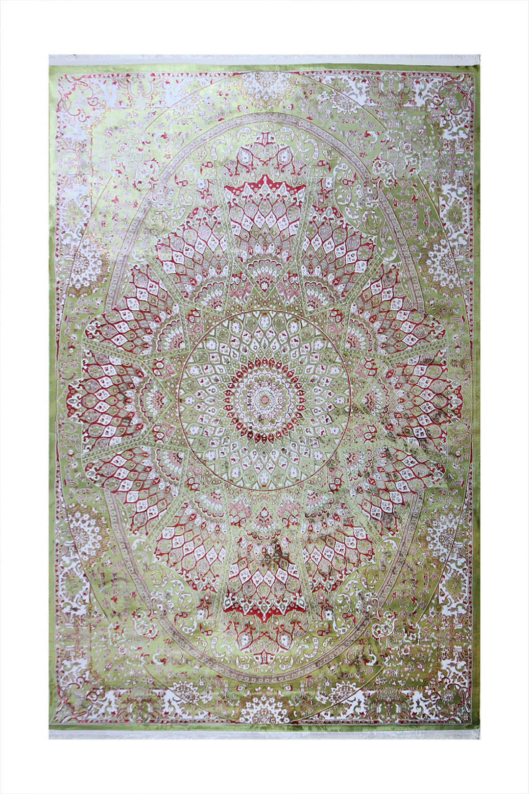 Turkish Modern  Festival Wd Rug  - 6.5 x 9.8 FT - Green -  Luxurious Woven Masterpiece 50% Off!