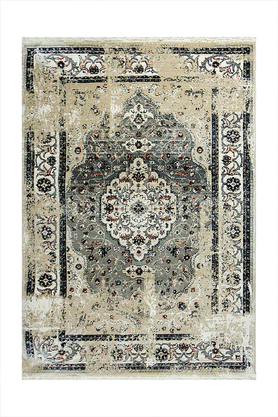 Turkish Allure Rug - 3.9 x 5.9 FT -  Gray - Elegant Woven Design with Premium Quality