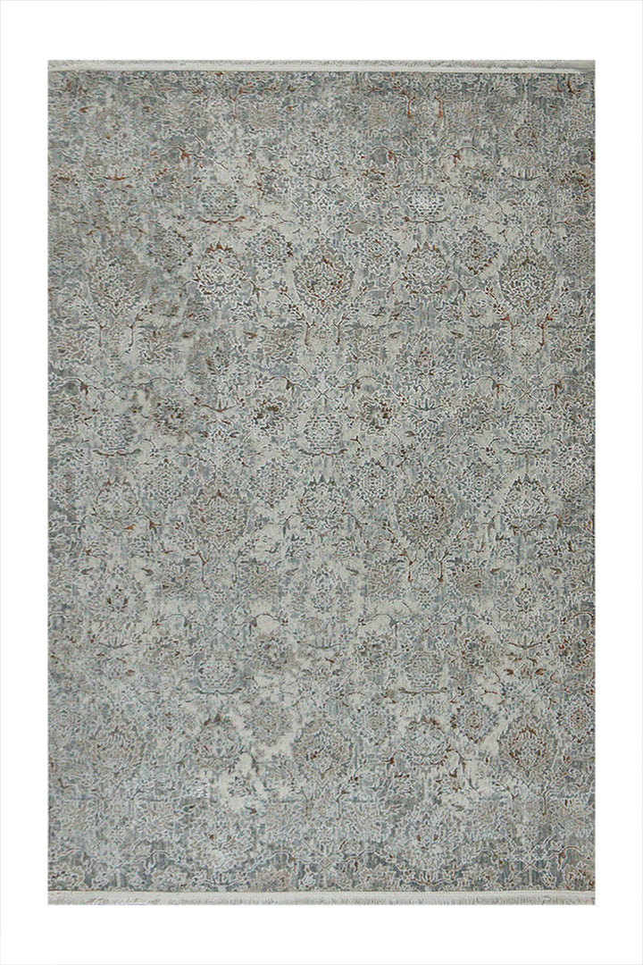 Turkish Modern Festival Viscose Rug - 3.9 x 5.9 FT - Cream - Sleek and Minimalist for Chic Interiors