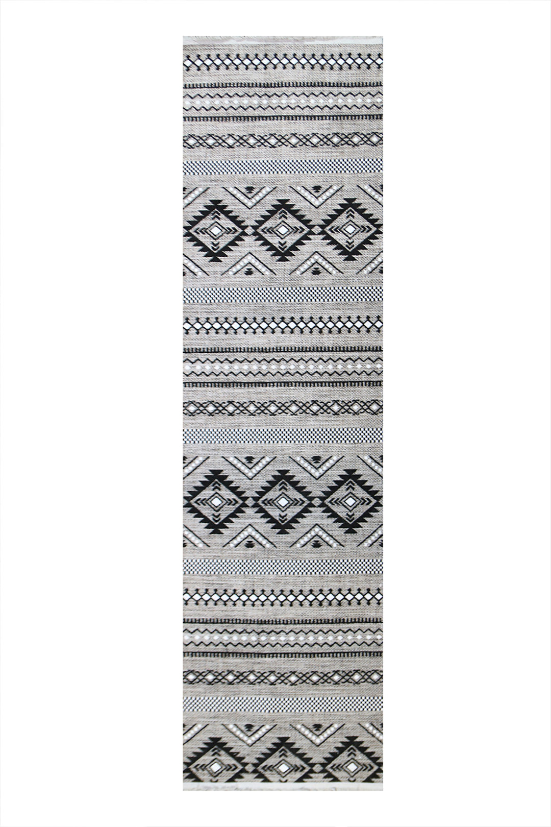 Turkish Modern  Festival Wd Rug  - 2.6 x 9.5 FT - Gray -  Luxurious Woven Masterpiece 50% Off!