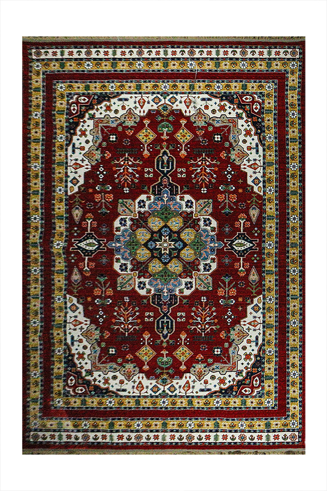 Iranian Rhyton Rugs-Wd Rug - 6.5 x 9.8 FT - Red - Resilient Construction for Long-Lasting Use