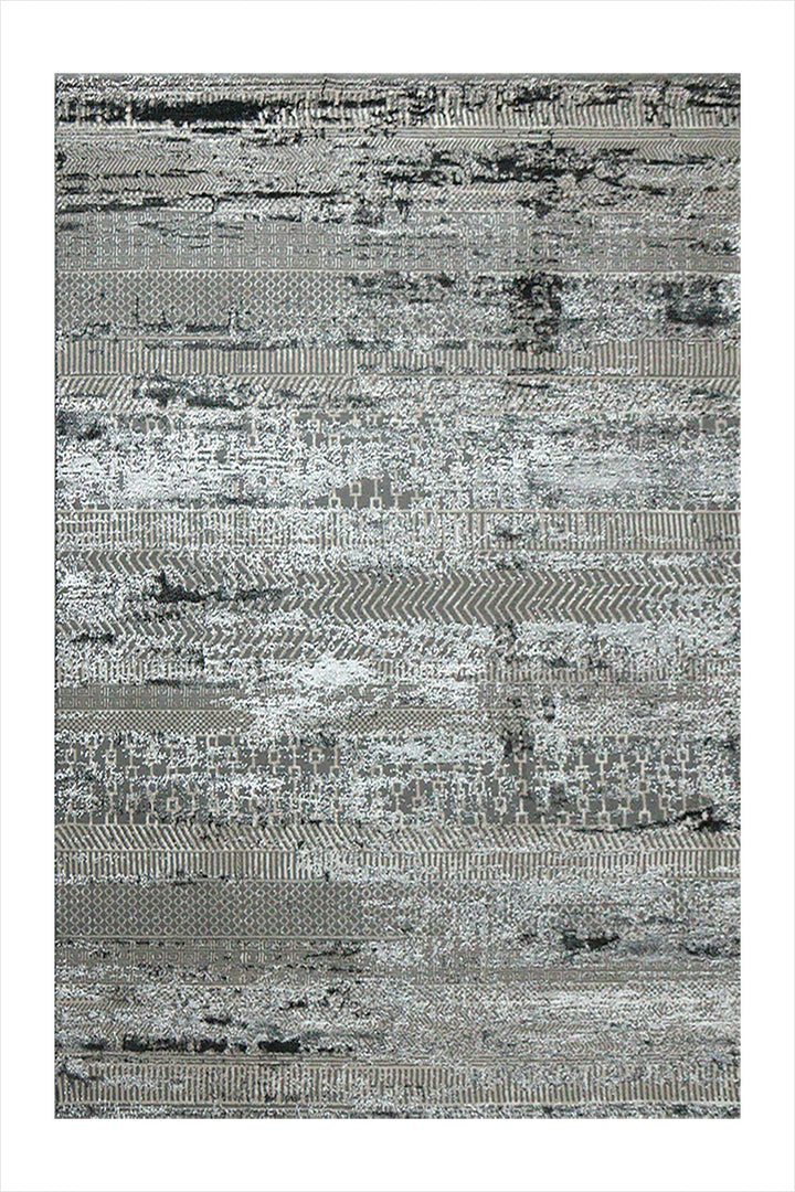 Turkish Matrix Rug - 3.9 x 5.5 FT - Gray - Contemporary Abstract Elegance with Premium Quality