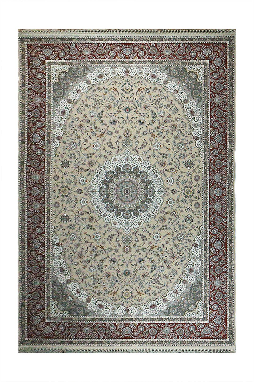 Iranian Premium Quality Authentic 1500 Rug - 6.5 x 9.8 FT - Beige - Resilient Construction for Long-Lasting Use