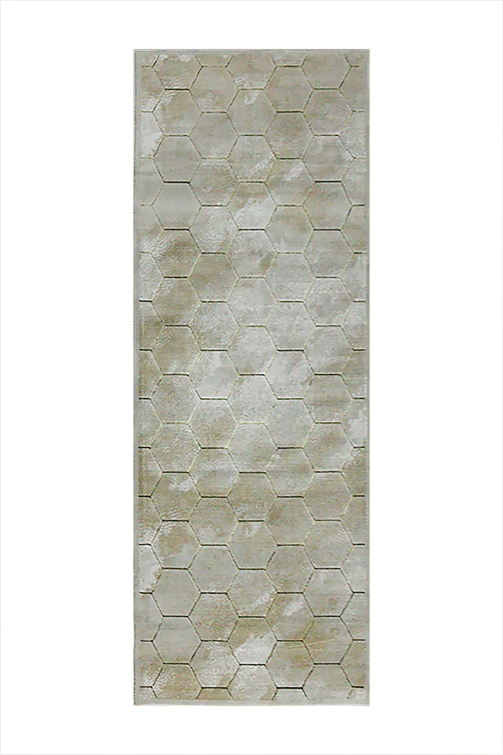 Turkish Modern Festival 1 Rug - 2.6 x 7.5 FT - Beige - Sleek and Minimalist for Chic Interiors