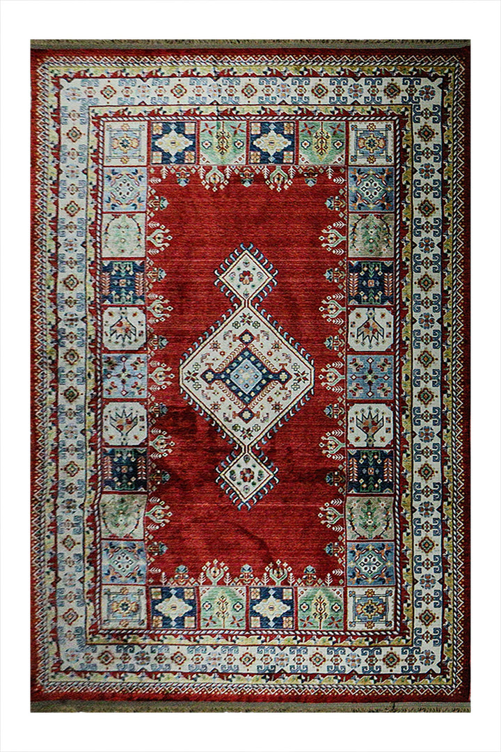 Iranian Rhyton Rugs-Wd Rug - 6.5 x 9.8 FT - Red - Resilient Construction for Long-Lasting Use