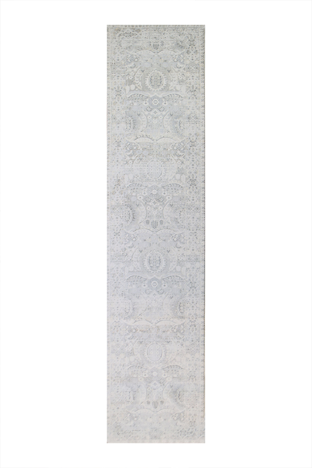 Turkish Modern  Festival Wd Rug  - 2.4 x 11.9 FT - White -  Luxurious Woven Masterpiece 50% Off!