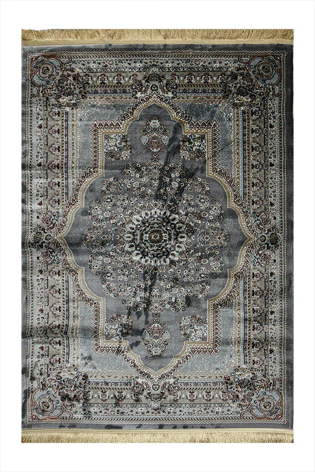 Classical Turkish Topaz Rug - 3.9 x 5.5 FT - Gray - Resilient Construction for Long-Lasting Use