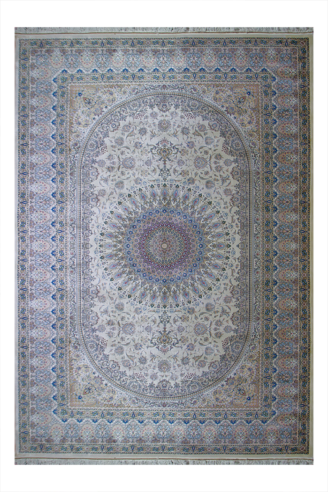 Turkish Premium Slik 1500  Rug - 6.5 x 9.8 FT - Beige - Resilient Construction for Long-Lasting Use