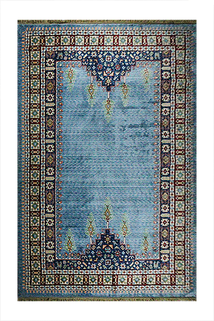 Iranian Rhyton Rugs-Wd Rug - 6.5 x 9.8 FT - Blue - Resilient Construction for Long-Lasting Use