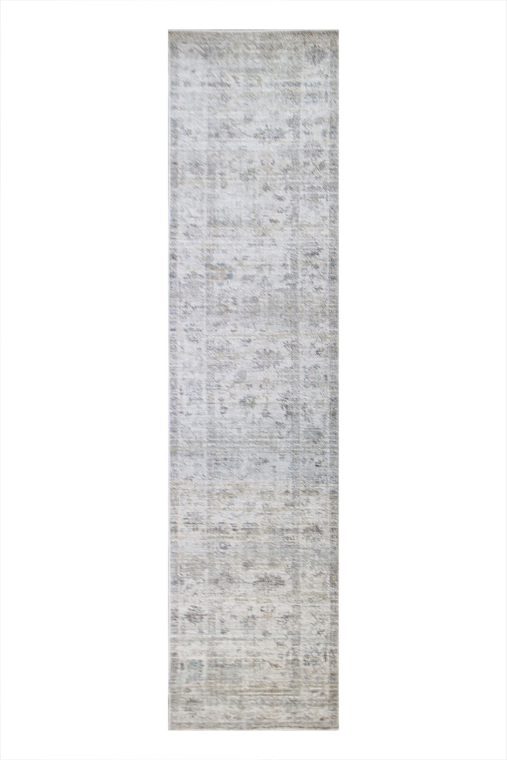 Turkish Modern  Festival Wd Rug  - 2.7 x 12 FT - Cream -  Luxurious Woven Masterpiece 50% Off!