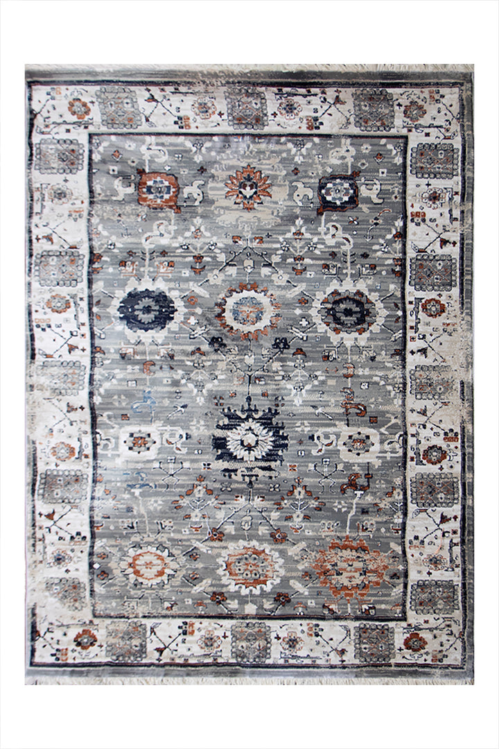 Turkish Allure Rug - 3.9 x 5.9 FT -  Gray - Elegant Woven Design with Premium Quality