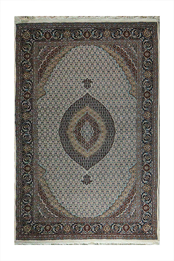 Iranian Premium Quality Al Borz Rug - 6.5 x 9.8 FT - Beige - Resilient Construction for Long-Lasting Use