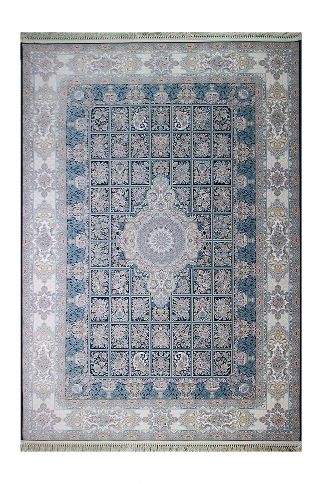 Iranian Premium Quality Authentic 1500 Rug - 6.5 x 9.8 FT -  Blue - Resilient Construction for Long-Lasting Use