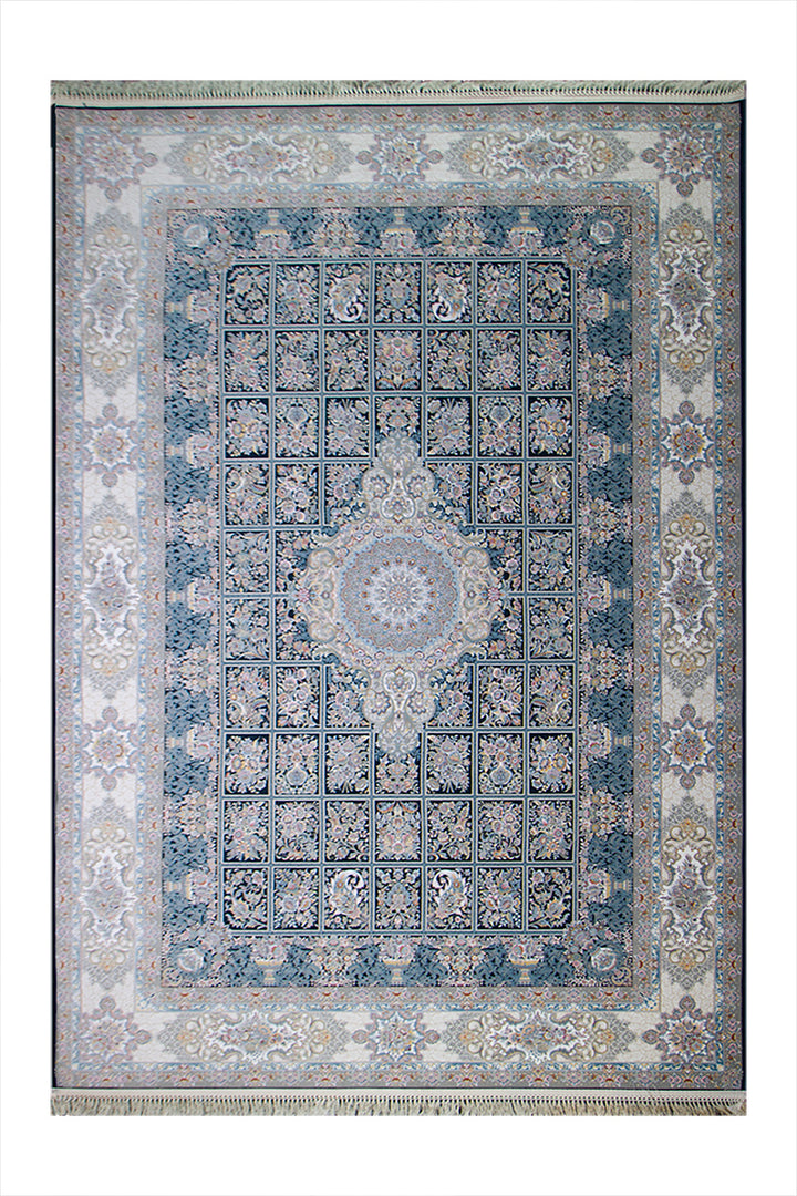 Iranian Premium Quality Authentic 1500 Rug - 6.5 x 9.8 FT -  Blue - Resilient Construction for Long-Lasting Use