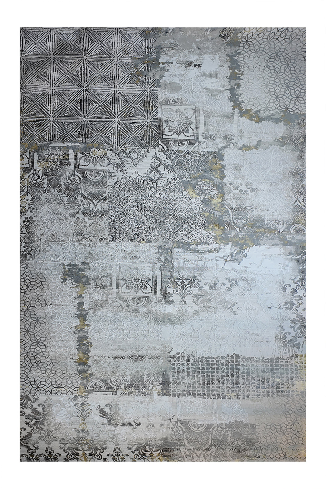 Turkish Modern Festival-1 Rug - 7.8 x 13.1  FT - Beige and Gray  Superior Comfort, Modern Style Accent Rugs