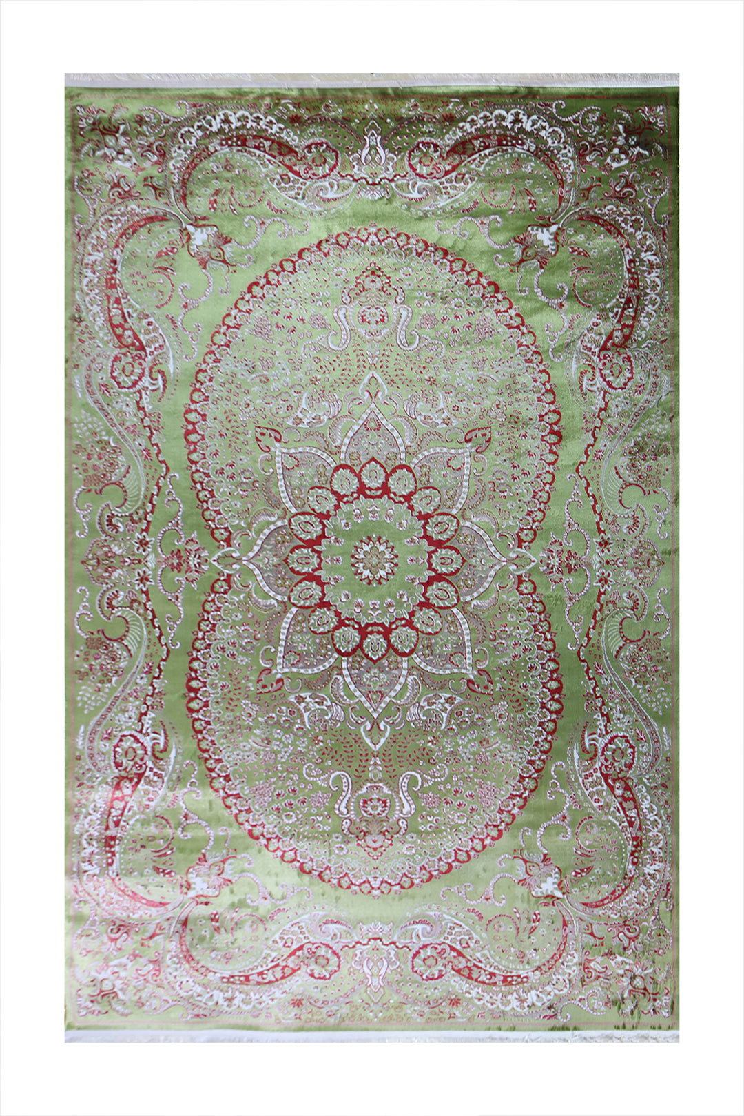 Turkish Modern  Festival Wd Rug  - 6.5 x 9.8 FT - Green -  Luxurious Woven Masterpiece 50% Off!