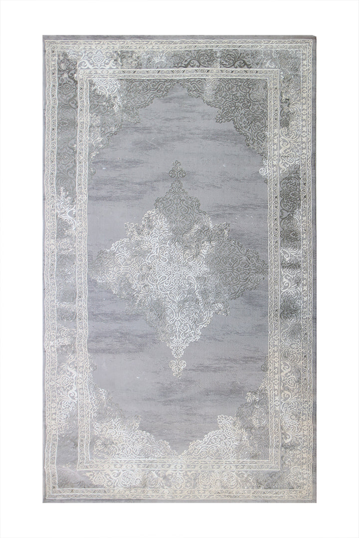 Turkish Modern  Festival Wd Rug  - 5.2 x 9.8 FT - Gray -  Luxurious Woven Masterpiece 50% Off!