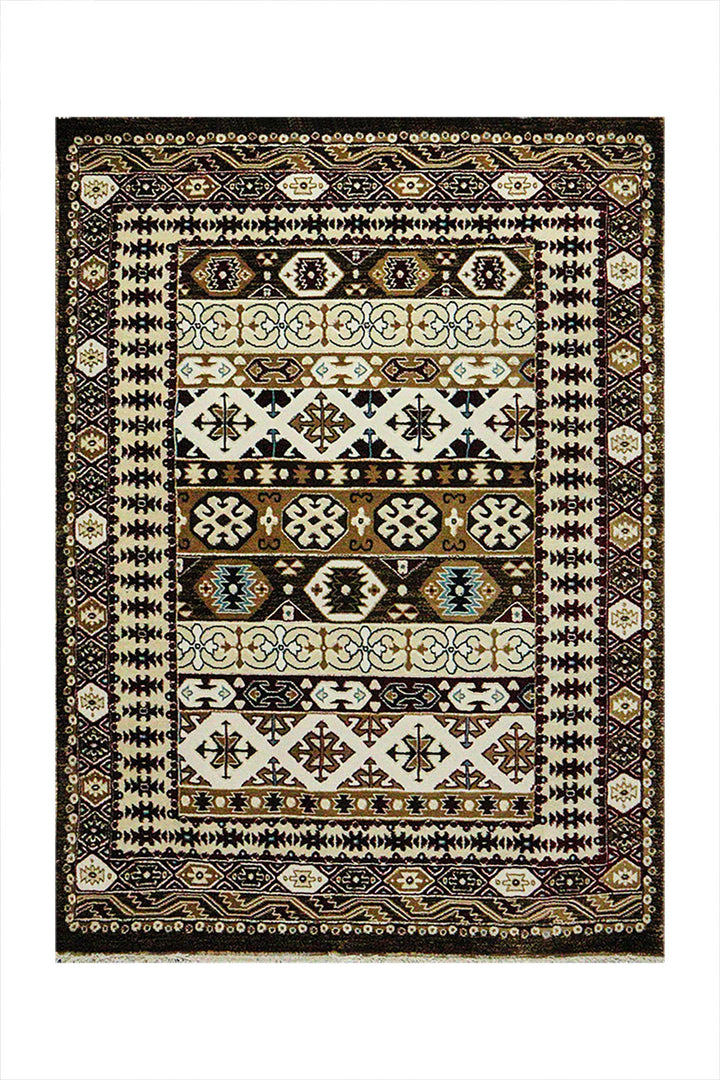 Classical and Traditional Design -  3.9 x 5.5 FT - Brown - Kazak Rug - Superior Elegant Rug for Living Room