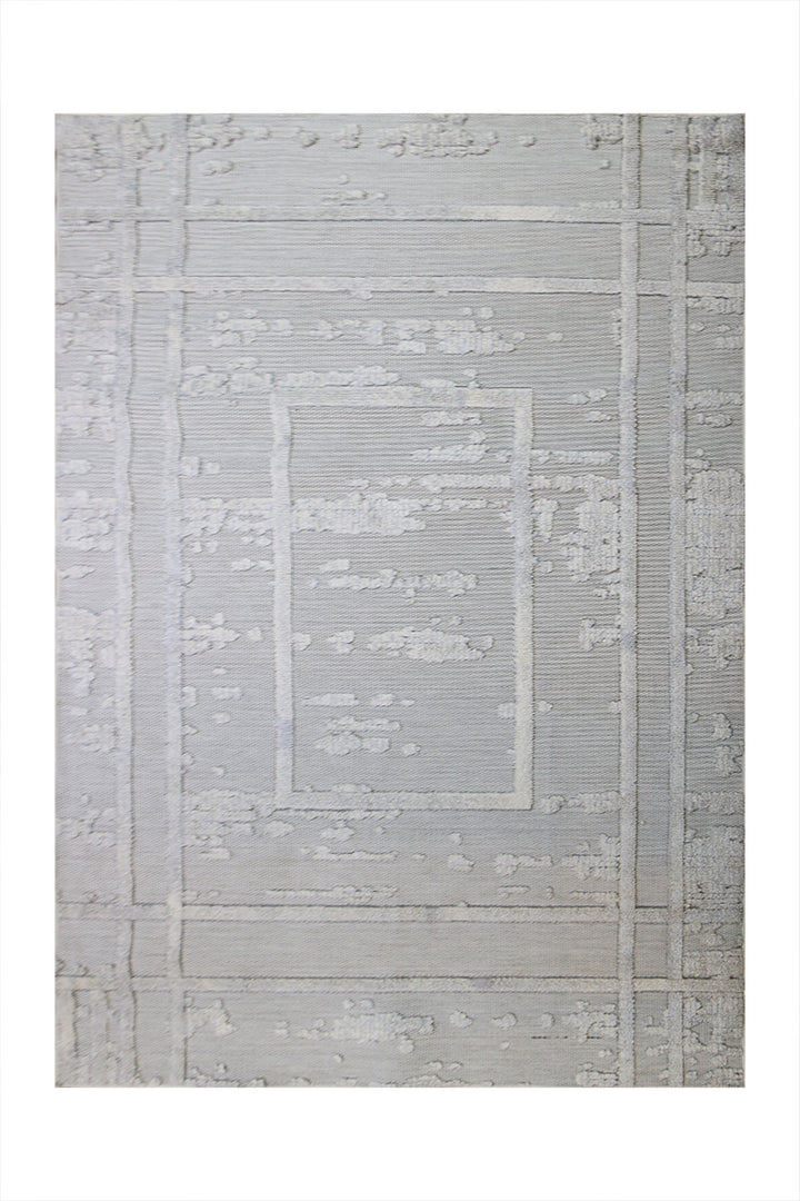 Turkish Modern  Festival Wd Rug  - 5.2 x 7.5 FT - White -  Luxurious Woven Masterpiece 50% Off!