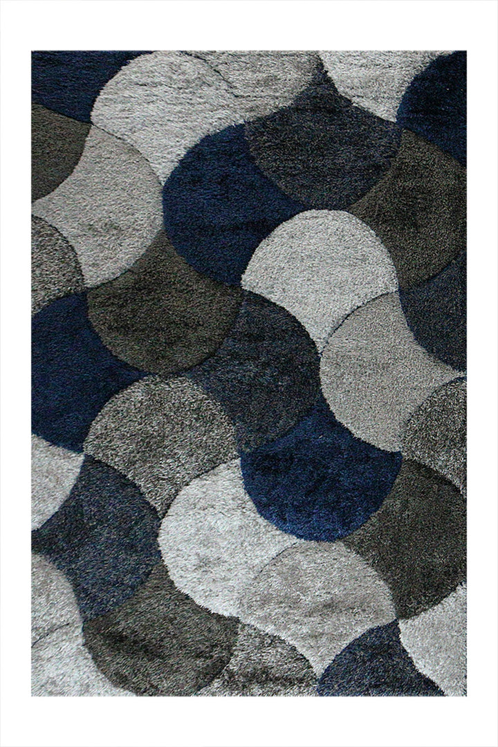 Turkish Shaggy Carlifornia Rug - 4.9 x 7.3 FT - Gray -Fluffy and Durable Floor Rug