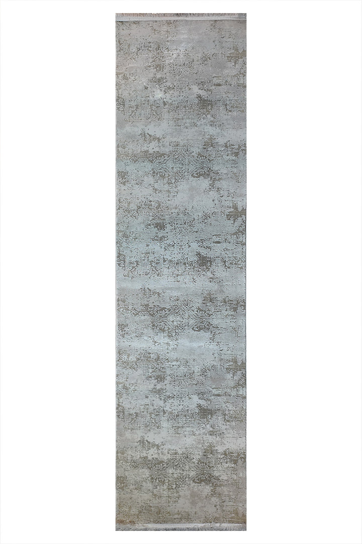 Premium Quality Turkish-Bamboo Rug  - 2.6 x 9.8  FT - Gray  Superior Comfort, Modern Style Accent Rugs