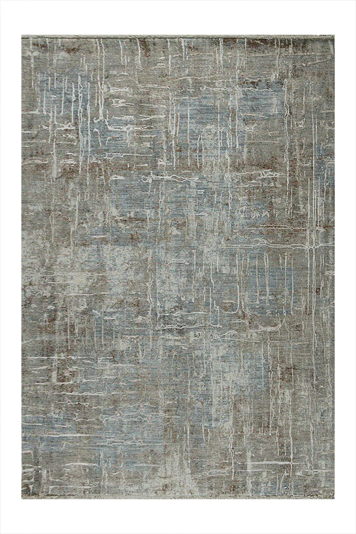 Turkish Modern Festival Viscose Rug - 3.9 x 5.9 FT - Beige - Sleek and Minimalist for Chic Interiors