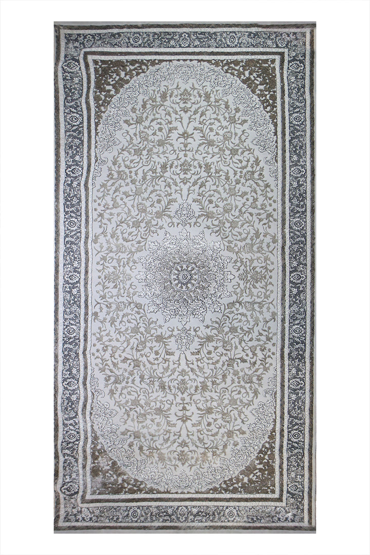 Turkish Modern  Festival Wd Rug  - 6.5 x 13.1 FT - Gray -  Luxurious Woven Masterpiece 50% Off!