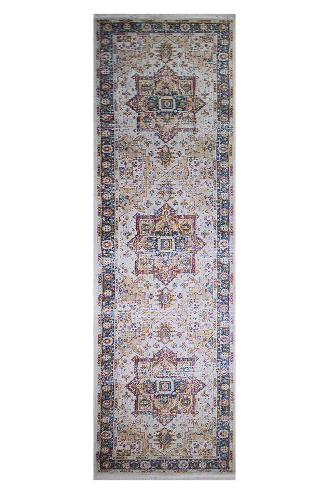 Turkish Modern  Festival 1 Rug - 3.2 x 13.1 FT - Cream - Superior Comfort, Modern Style Accent Rugs