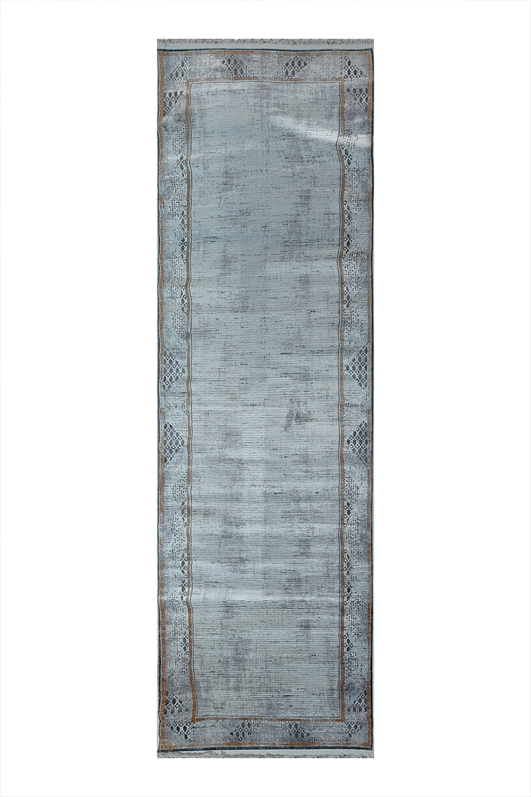 Premium Quality Turkish-Bamboo Rug  - 2.6 x 9.8  FT - Gray  Superior Comfort, Modern Style Accent Rugs