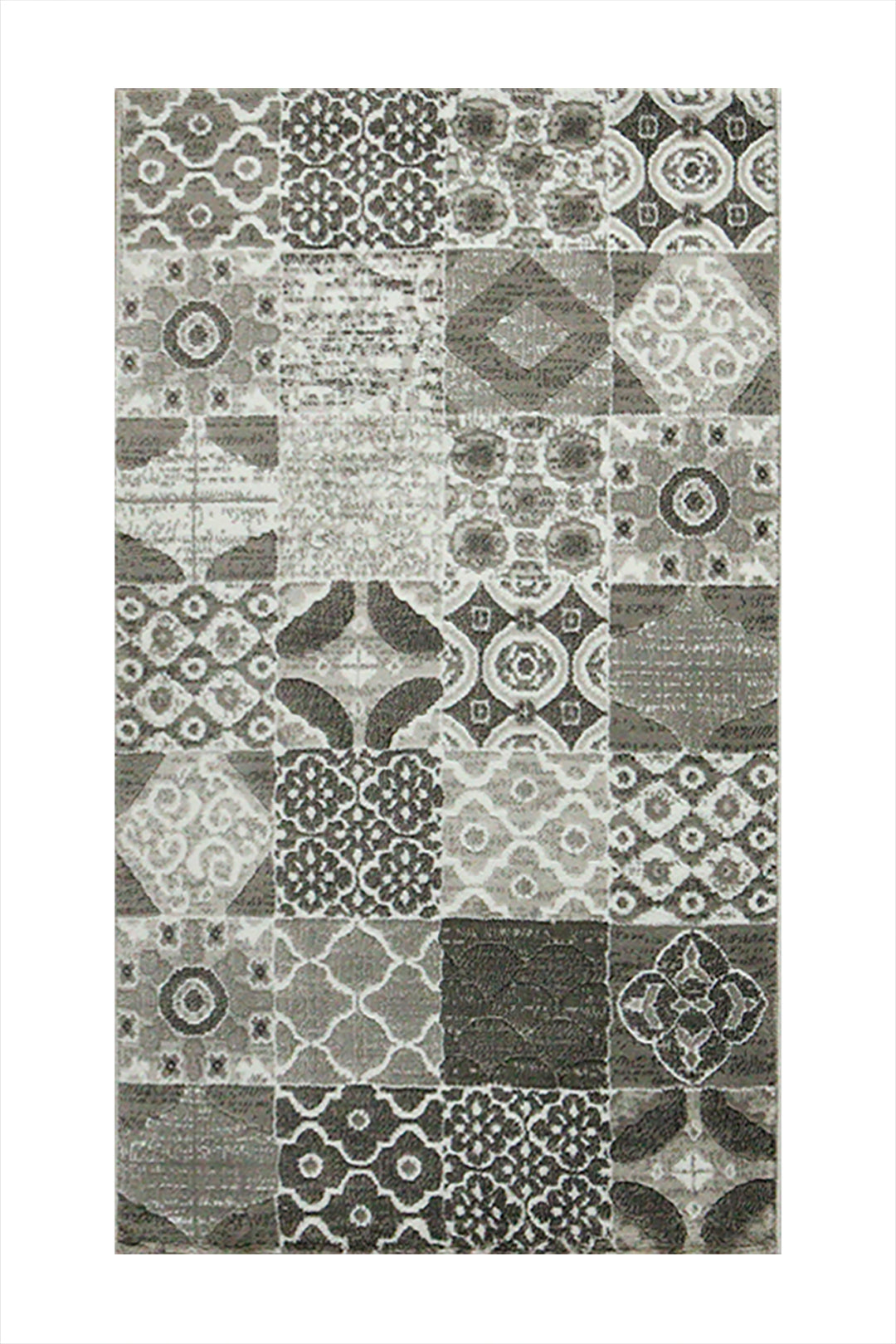 Turkish Modern Festival 2 Rug - 1.9 x 3.4 FT - Gray - Sleek and Minimalist for Chic Interiors