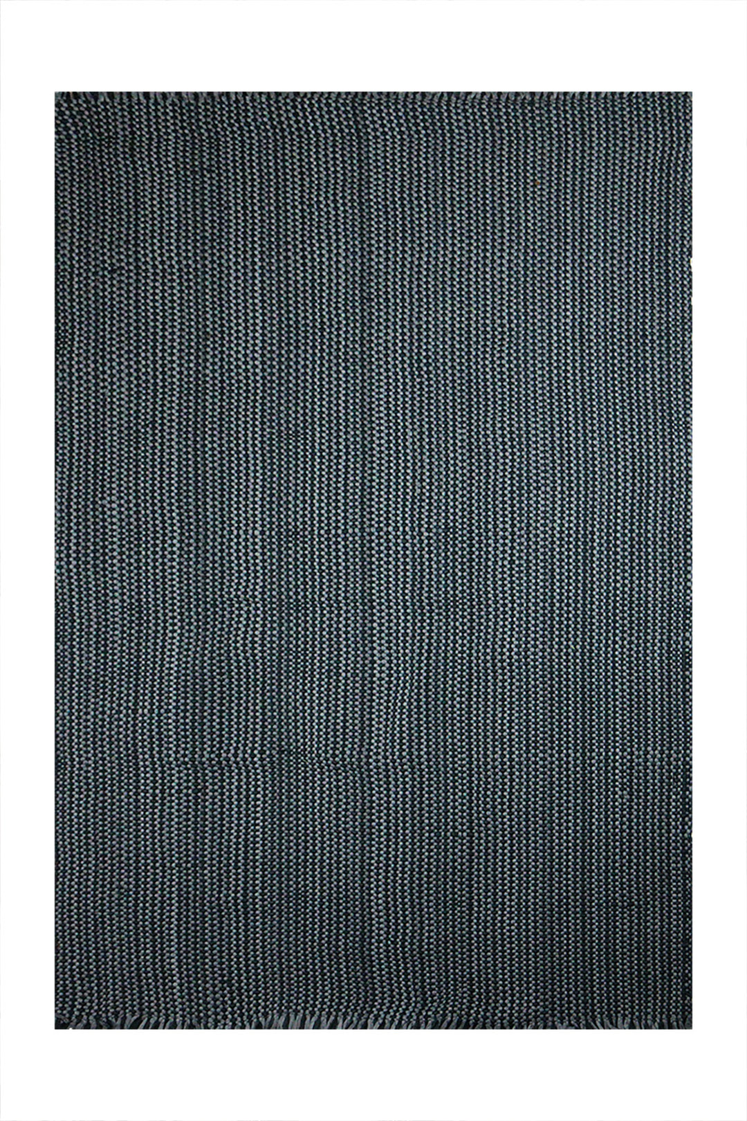 Hand Woven Modern Khaddi Rug - 3.9 x 5.9 FT - Gray and Black