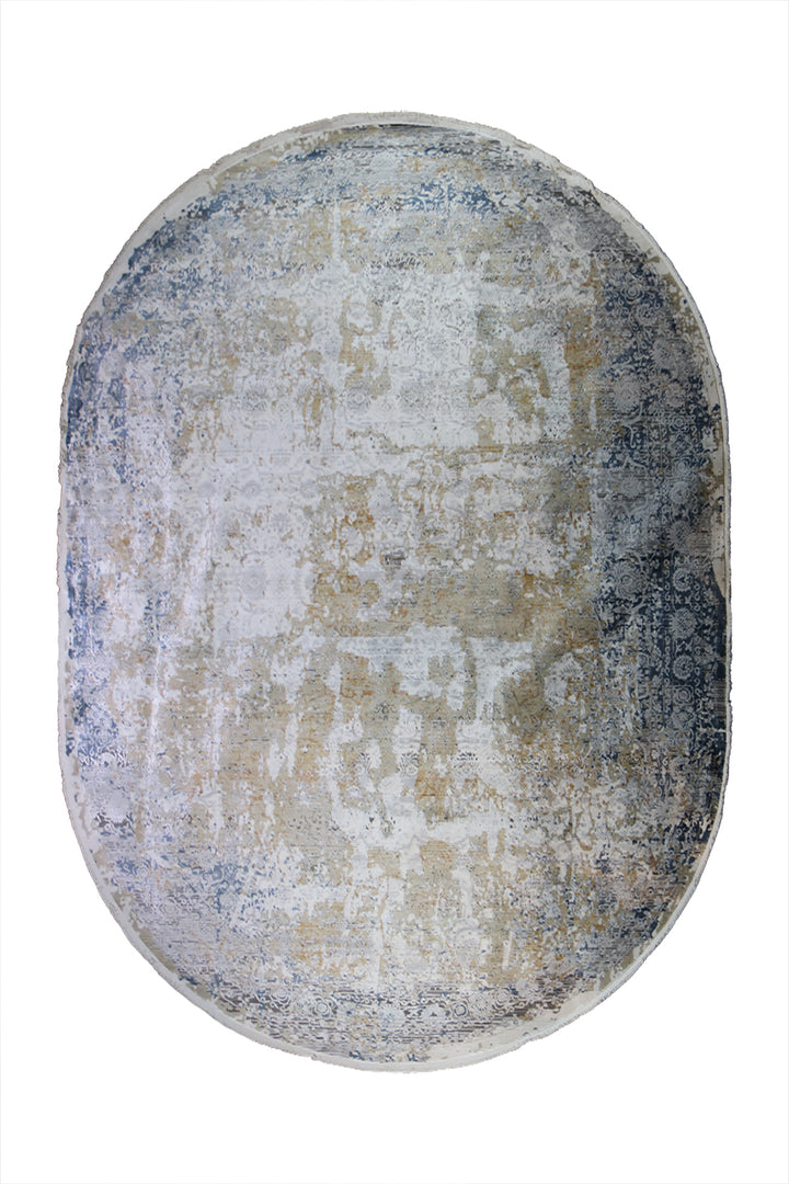 Turkish Modern Festival WD Oval Rug  - 9.1 x 12.4 FT - Beige -  Luxurious Woven Masterpiece 50% Off!