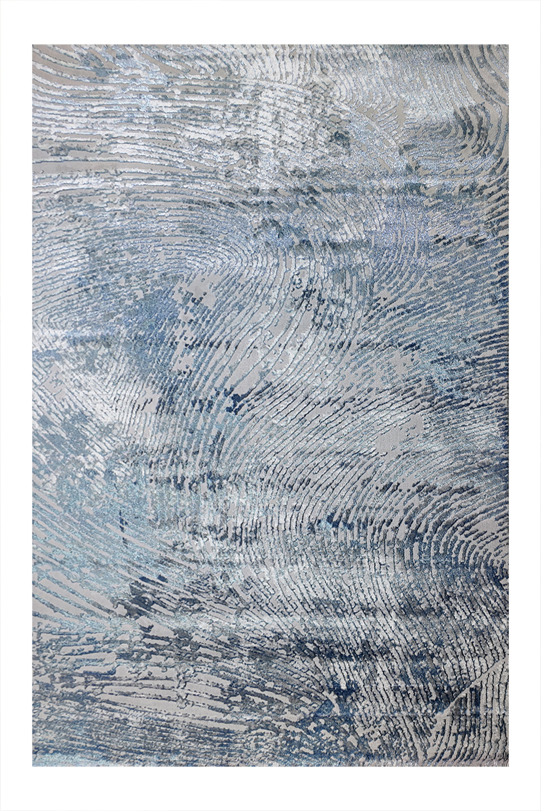 Turkish Modern Festival-1 Rug - 5.2 x 7.5  FT - Blue and Gray Superior Comfort, Modern Style Accent Rugs