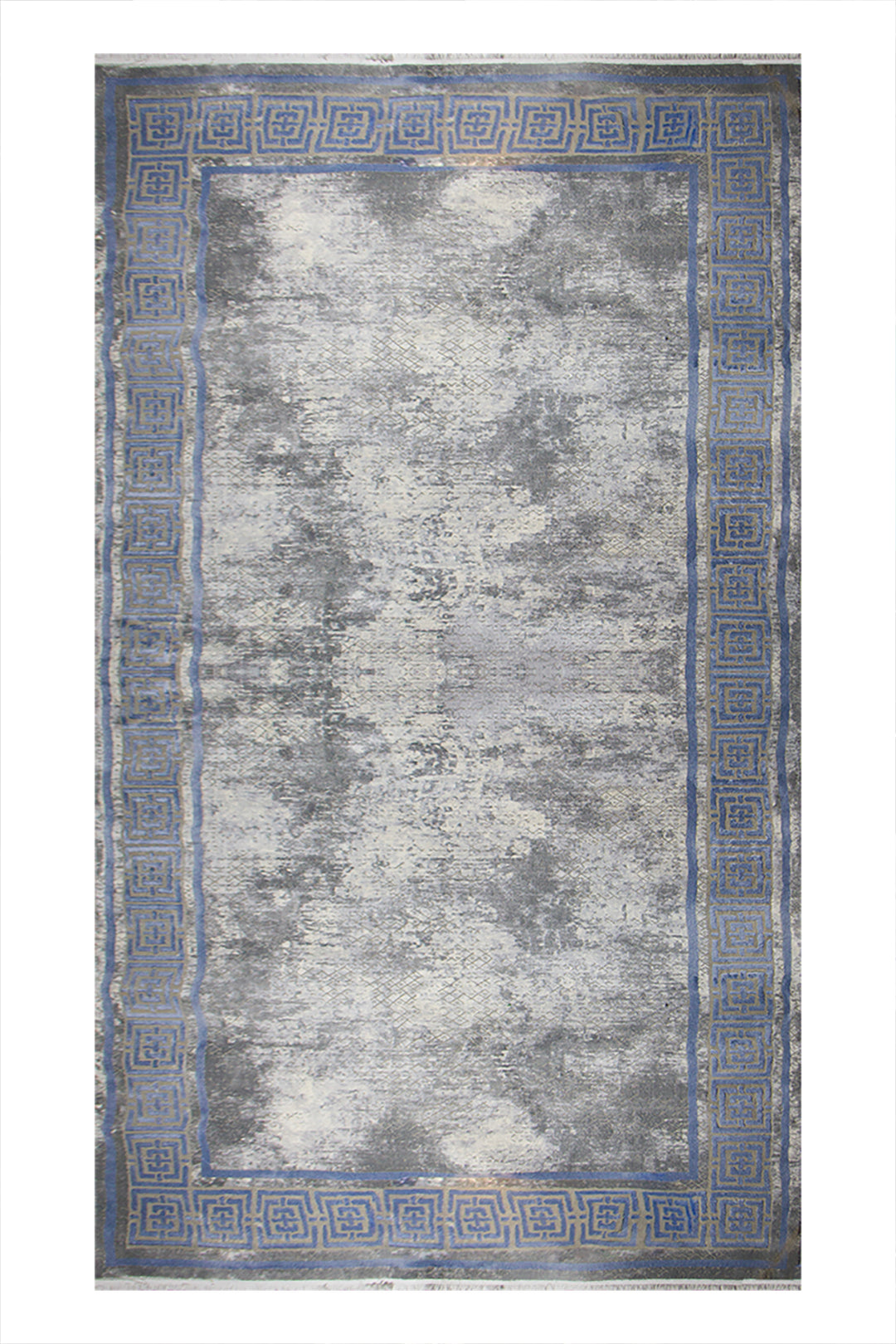 Turkish Modern  Festival WD Rug - Blue and Gray - 6.6 x 13.2 FT - Superior Comfort, Modern Style Accent Rug