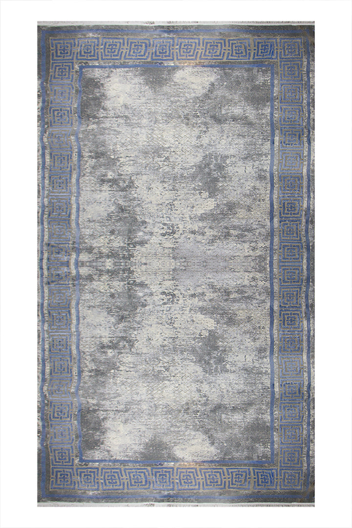 Turkish Modern  Festival WD Rug - Blue and Gray - 6.6 x 13.2 FT - Superior Comfort, Modern Style Accent Rug